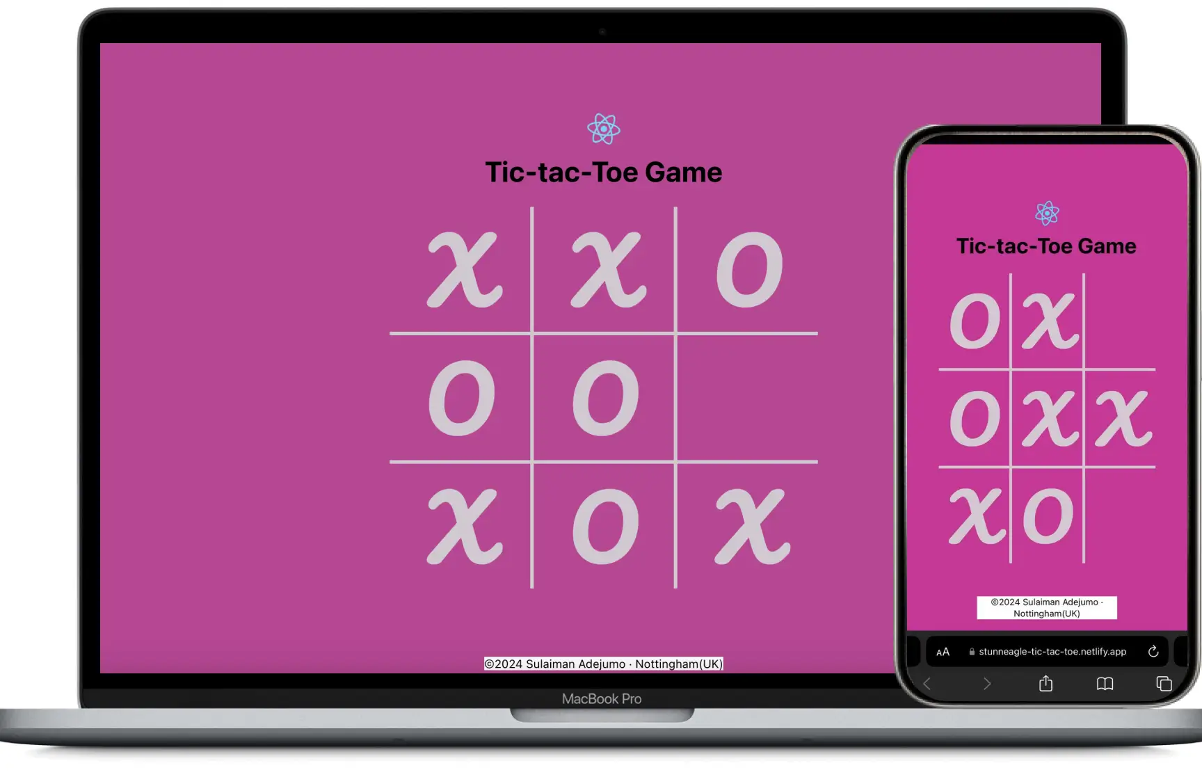 Tic Tac Toe Responsive Preview - Sulaiman Adejumo Portfolio